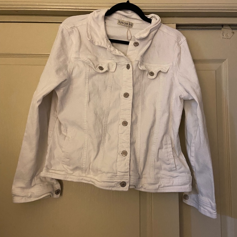White Stretch Jean Jacket.